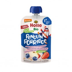 Holle Bio Organic piure cu fulgi Penguin Porridge de mere, fructe de padure, ovaz, quinoa (12 luni+) 110g