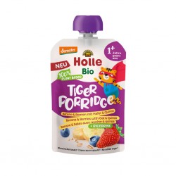 Holle Bio Organic piure cu fulgi Tiger Porridge de banane, fructe de padure, ovaz, quinoa (12 luni+) 110g