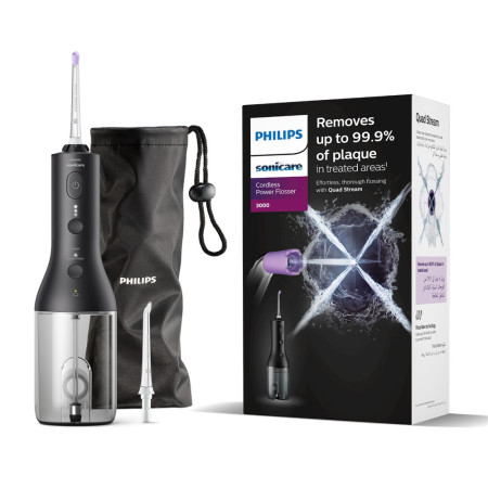 Philips Sonicare Cordless Power Flosser 3000 Irigator oral negru (HX3826/33)