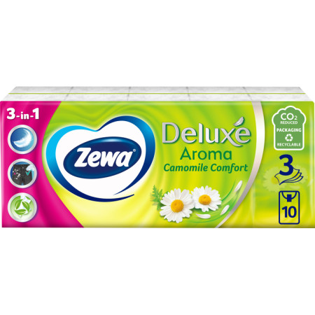 Zewa Deluxe servetele de buzunar Camomile Comfort 3 str. N10x10