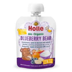 Holle Bio Organic piure cu iaurt Blueberry Bear de afine, mere, banane  (8 luni+) 85g