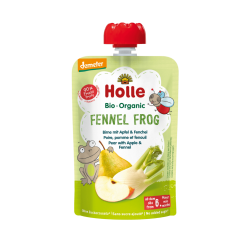 Holle Bio Organic piure Fennel Frog de pere, mere, fenicul (6 luni+) 100g