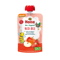Holle Bio Organic piure Red Bee de mere, capsune (8 luni+) 100g