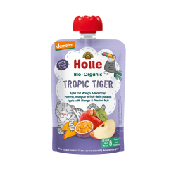 Holle Bio Organic piure Tropic Tiger de mere, mango si fructul pasiunii (8 luni+) 100g