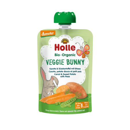 Holle Bio Organic piure Veggie Bunny de morcovi, cartofi, mazare (6 luni+) 100g