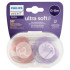 Avent Ultra Soft Suzeta din silicon Girl 0-6m 2 buc (SCF091/09) new
