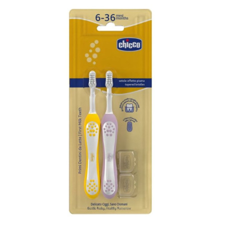CHICCO periuta pu dinti Liliac Mustard  6 - 36M 2 buc 120820
