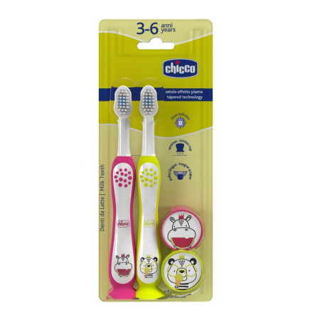 CHICCO periuta pu dinti HIPPO/TIGER 3 - 6 ani 2 buc 120840