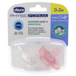 CHICCO suzeta mini soft PINK 0-2M 2buc 7328911