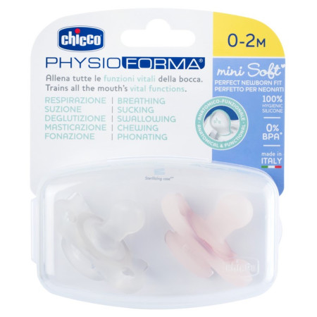 CHICCO suzeta mini soft BLUE 0-2M  2buc 7328921