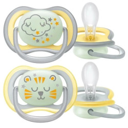 Avent Ultra Air Night Suzete din silicon 18m+ 2 buc SCF376/01 new