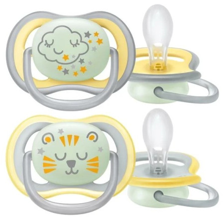 Avent Ultra Air Night Suzete din silicon 18m+ 2 buc SCF376/01 new