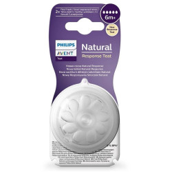 Avent Tetina Natural Response din silicon 6m+ 2 buc debit 5 (SCY965/02)