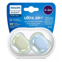 Avent Ultra Soft Suzete din silicon Boy 0-6m 2 buc SCF085/21 New