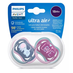 Avent Ultra Air Happy Suzeta din silicon Girl 18m+ 2 buc (SCF349/22)