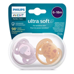 Avent Ultra Soft Suzete din silicon Girl 6-18m 2 buc SCF091/18 New