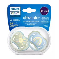 Avent Ultra Soft Suzeta Philips din silicon 0-6m 2 buc verde albastru SCF085/58  New