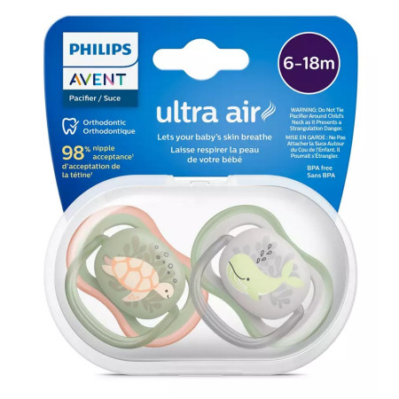 Avent Ultra Air Suzeta din silicon Boy 6-18m 2 buc (SCF085/60) new