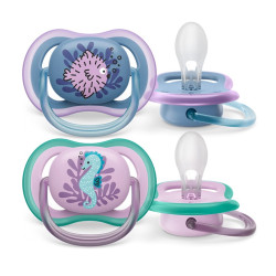 Avent Ultra Soft Suzete din silicon Girl 6-18m 2 buc  SCF085/61 New