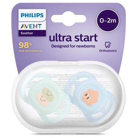 Avent Ultra Start Suzete din silicon 0-2m 2 buc SCF075/04