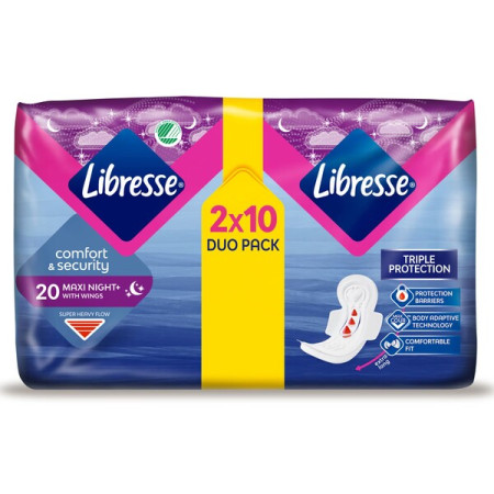 Libresse absorbante critice Comfort & Security Maxi Goodnight N20 (2x10)   (6 pic.)