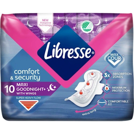 Libresse absorbante critice Comfort & Security Maxi Goodnight N10   (6 pic.)