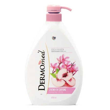 Dermomed Sapun-crema lichid Franghipane White Peach cu dozator 600ml (CS2039) *out*
