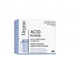 Lirene Acid Power Crema hidratanta cu Acid Hialuronic, Hidrolat din floare de colt pt piele uscata si capilara 50ml E07635