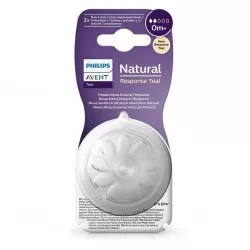 Avent Tetina Natural Response din silicon 0m+ 2 buc debit 2 (SCY962/02)