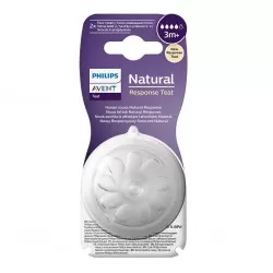 Avent Tetina Natural Response din silicon 3m+ 2 buc debit 4 (SCY964/02)