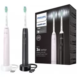 Philips Sonicare Seria 3100 Set Periute de dinti sonica electrica neagra + roz (HX3675/15) 