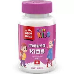 Alpen Well jeleuri vitaminizate Immuno cu zahar, gust de portocale pentru copii 3 ani + (borcan) N60