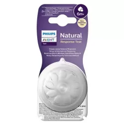 Avent Tetina Natural Response din silicon 6m+ 2 buc debit 6 (SCY966/02)