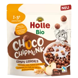 Holle Bio Organic cereale crocante Choco Chipmunk cu mere, cacao (12 luni+) 125g
